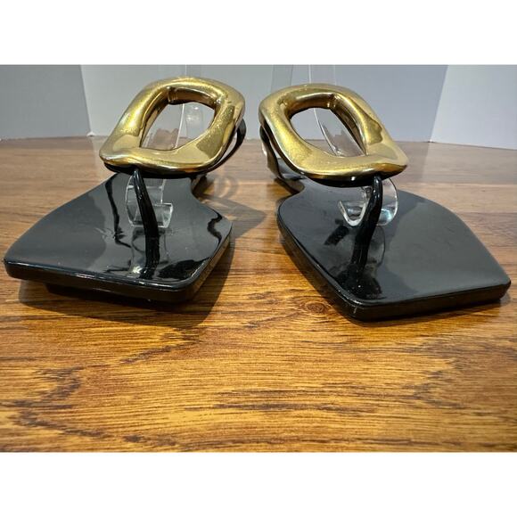 Jeffrey Campbell Women’s Linques Jelly Sandals – Black/Gold – Size 9 – NWOB - Picture 4 of 10